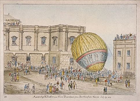 热气球,院落,伯林顿,房子,威斯敏斯特,伦敦,艺术家
