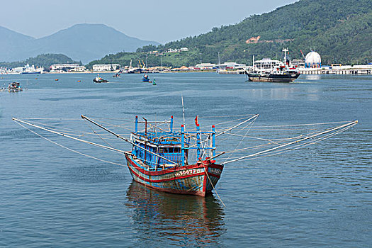 越南岘港大海渔船