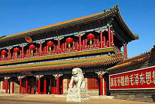 狮子,新华门,大门,新,入口,中南海,公园,建筑,复杂,北京,亚洲
