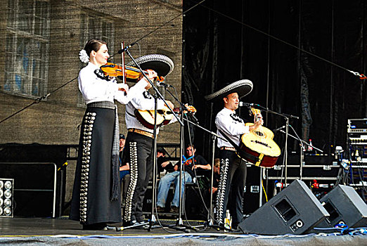 墨西哥人,民俗,墨西哥流浪乐队艺人,基尔,星期,2008年,六月,德国