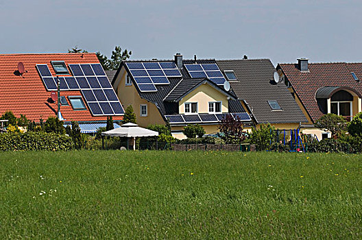现代,房产,房子,太阳能电池板,屋顶,乡村
