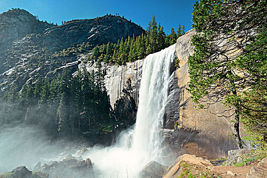 瀑布,优胜美地国家公园,加利福尼亚