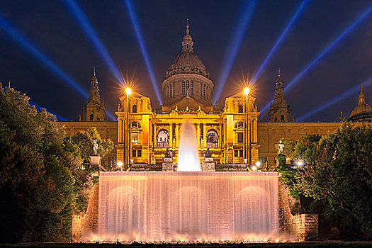 灯,展示,喷泉,巴塞罗那