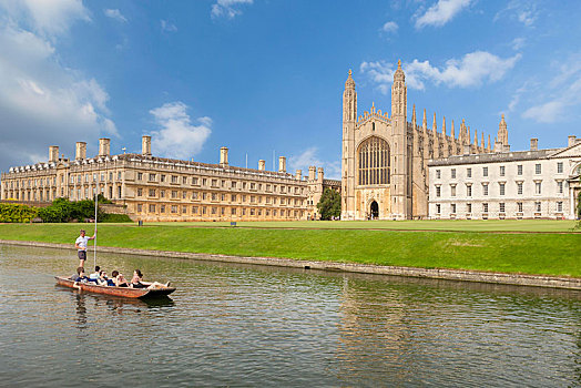 平底船,河,大学,剑桥,英格兰,英国,欧洲