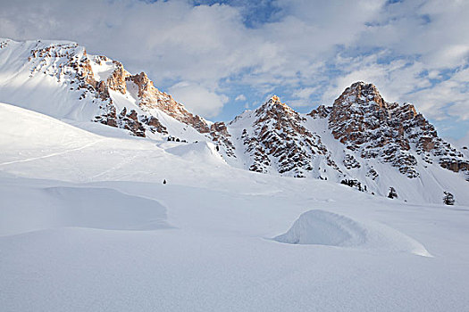 顶峰,冬天,白云岩,南蒂罗尔,意大利,欧洲