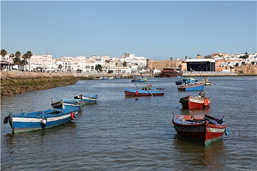 渔船,河,拉巴特,摩洛哥