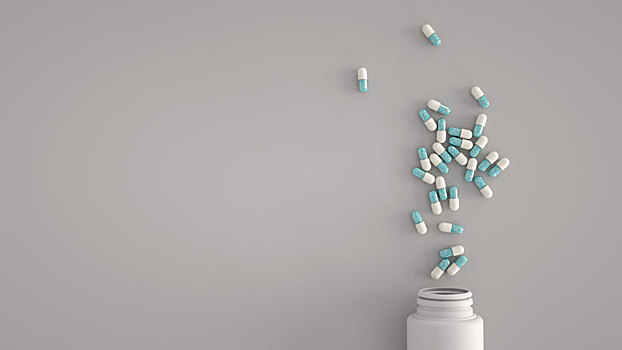 医疗药物题材的西药胶囊的科技感海报背景
