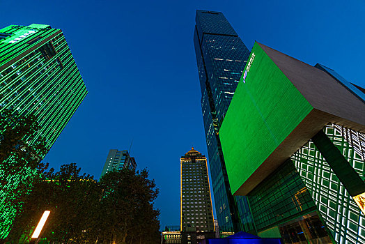 南京新街口街景夜景