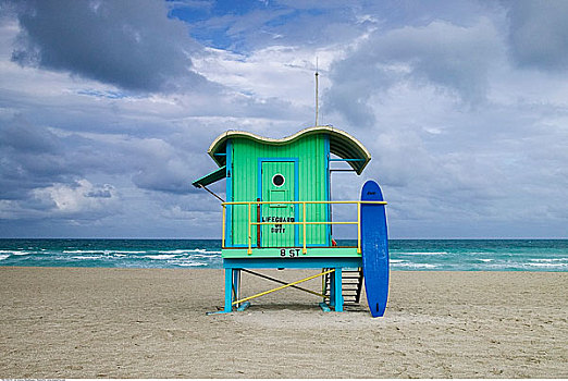 救生站,迈阿密海滩,佛罗里达,美国