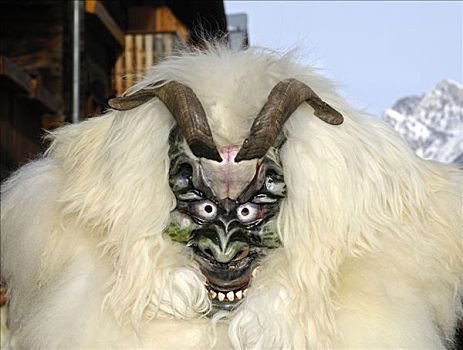 绵羊,面具,瓦莱,瑞士