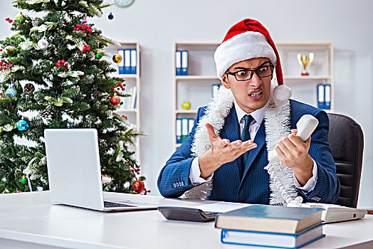 商务人士,庆贺,圣诞节,假日,办公室