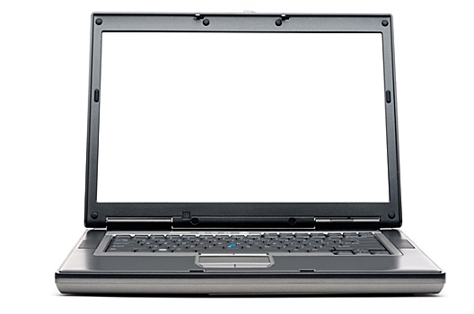 黑色,电脑,笔记本电脑,白色背景,留白,显示屏