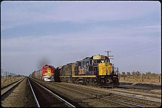 圣达菲,货运,柴油车辆,火车,加利福尼亚,美国,列车,铁路,运输,历史