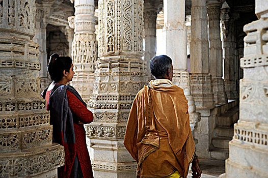 耆那教,庙宇,复杂,拉纳普尔,拉贾斯坦邦,北印度,印度,南亚,亚洲
