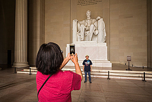 美国,华盛顿特区,华盛顿,林肯纪念堂,雕塑,亚伯拉罕-林肯