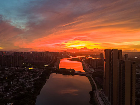 广东惠州市鹿江沥航拍风光