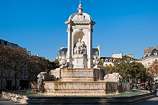 圣徒,广场,喷泉,巴黎,法国,欧洲