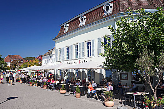 水岸,餐馆,咖啡馆,巴登符腾堡,德国,欧洲