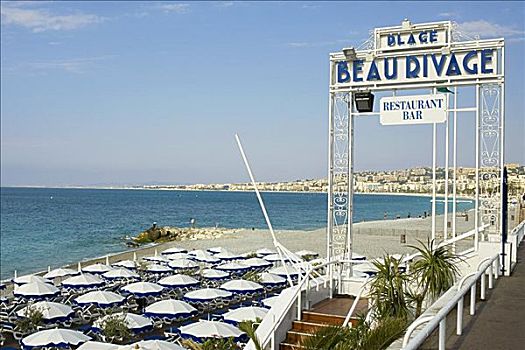 信息牌,餐馆,海滩,美好,法国