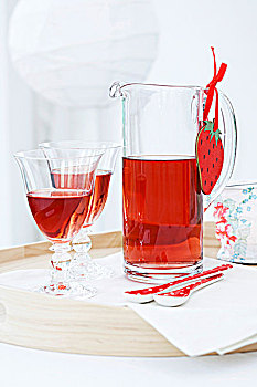玻璃瓶,草莓汁,标签