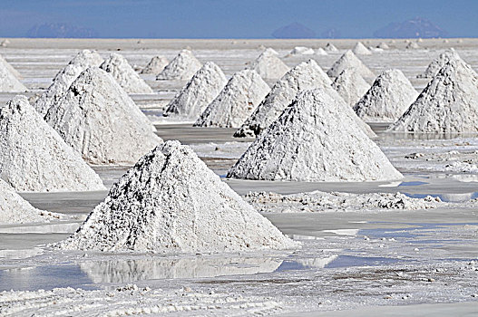 小,山,盐,盐湖,乌尤尼盐沼,玻利维亚