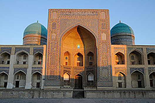 乌兹别克斯坦,布哈拉,清真寺,落日余晖