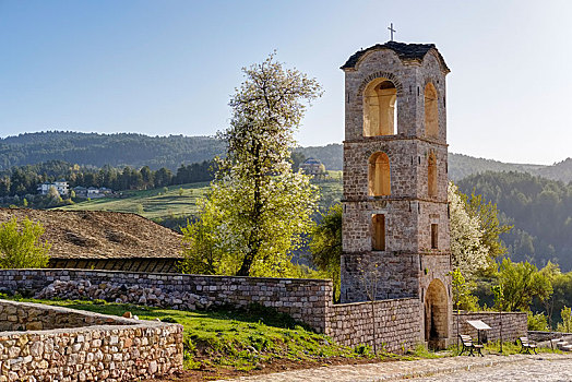 钟楼,教堂,区域,阿尔巴尼亚,欧洲