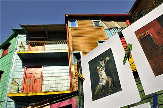绘画,探戈,舞者,涂绘,房子,码头,区域,布宜诺斯艾利斯,阿根廷,南美