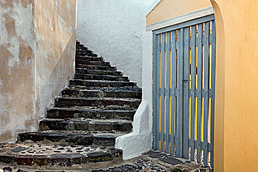 乡村,楼梯,伊莫洛维里,锡拉岛,希腊