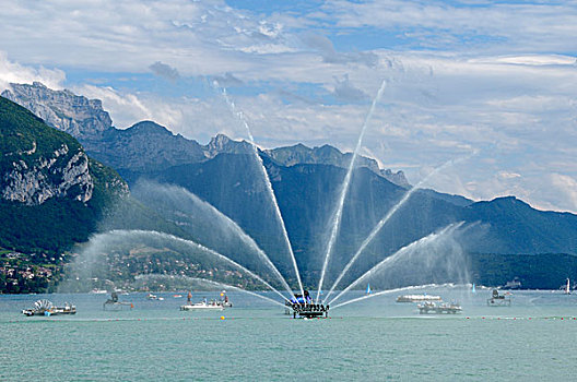 喷水池,湖,上萨瓦,隆河阿尔卑斯山省,区域,法国