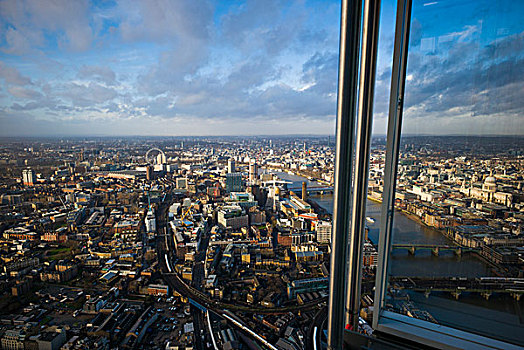 英格兰,伦敦,碎片,建筑,俯视图,风景,观注