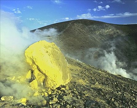 火山,火山口,埃奥利群岛,西西里,意大利