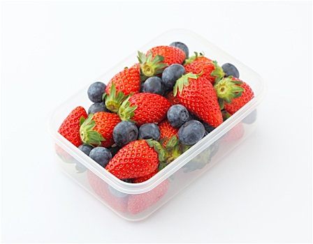 草莓,蓝莓,搅拌,饭盒