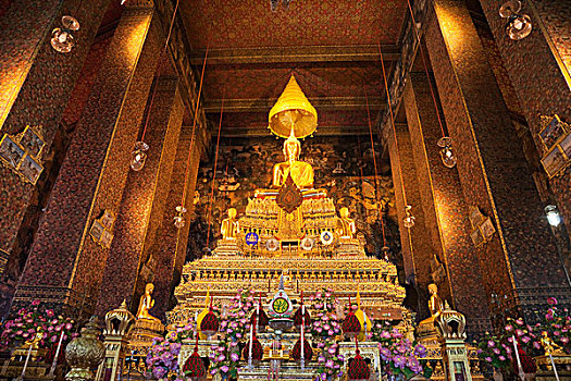 泰国,曼谷,僧侣,捕食,小教堂