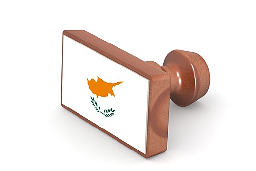 木质,图章,塞浦路斯,旗帜