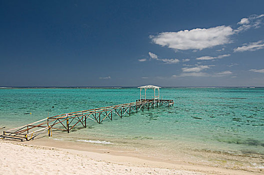 毛里求斯,码头,酒店,蓝绿色海水