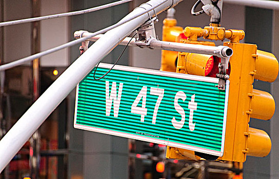 街道,路标,红绿灯,时代广场,纽约,美国