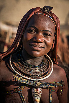 辛巴族,女士,传统,露营,靠近,遥远,省,纳米比亚