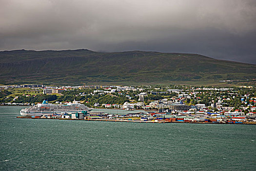 冰岛,港口,城市,峡湾