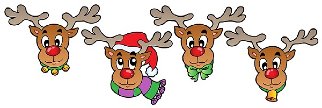 四个,可爱,圣诞节,鹿