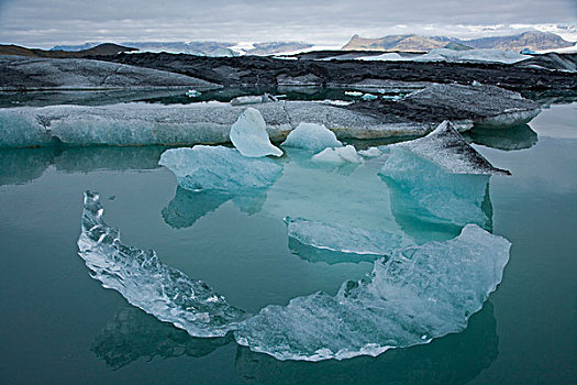 杰古沙龙湖,结冰,湖,南方,冰岛