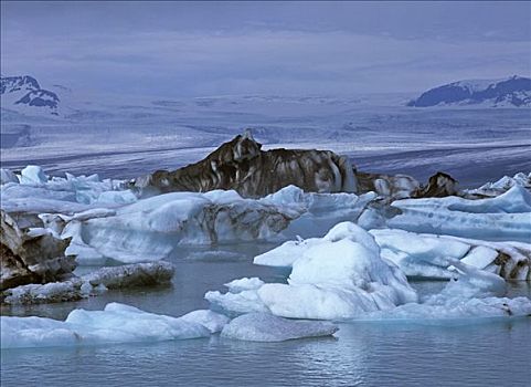 冰山,结冰,湖,背景,冰河,冰岛