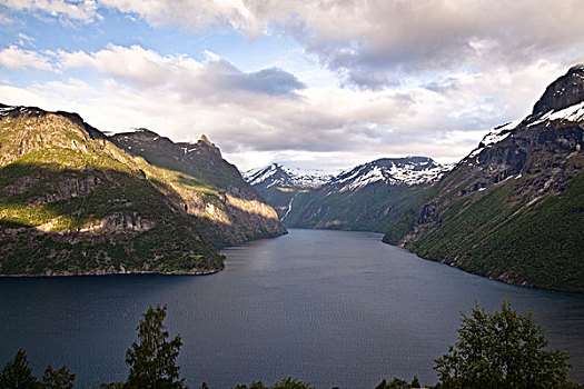 全景,风景,嘴,峡湾,挪威,斯堪的纳维亚,欧洲
