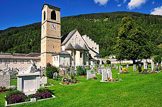 墓地,圣徒,教堂,世界遗产,恩加丁,瑞士,欧洲