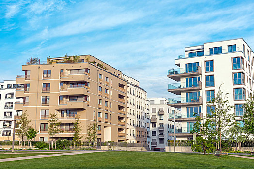 现代,公寓楼,风景,柏林,德国