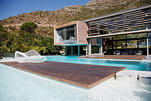 现代住宅,游泳池