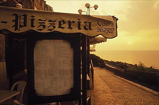 比萨饼店,海边,意大利