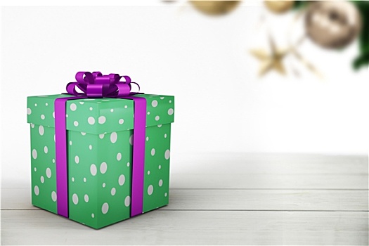 绿色,圣诞礼物,紫色,丝带