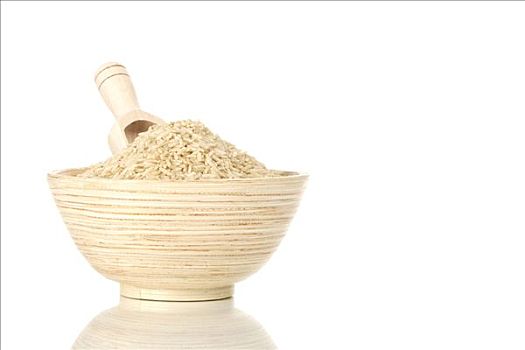 糙米,木碗