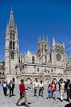大教堂,圣马利亚,圣玛丽,世界遗产,圣地亚哥,道路,布尔戈斯省,西班牙,欧洲